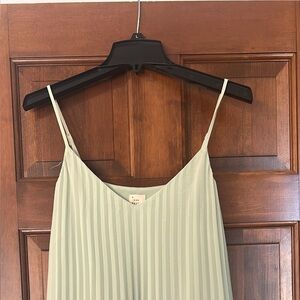 A New Day Light Green Pleated Blouse